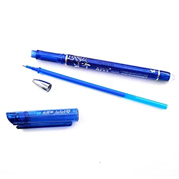 Erasable Gel Pens Heat Erase Pens for Fabric Blue Inks Pens 0.5mm Fine Point Refillable Ball Pen Gel Ink Rollerball Pens Pack of 3