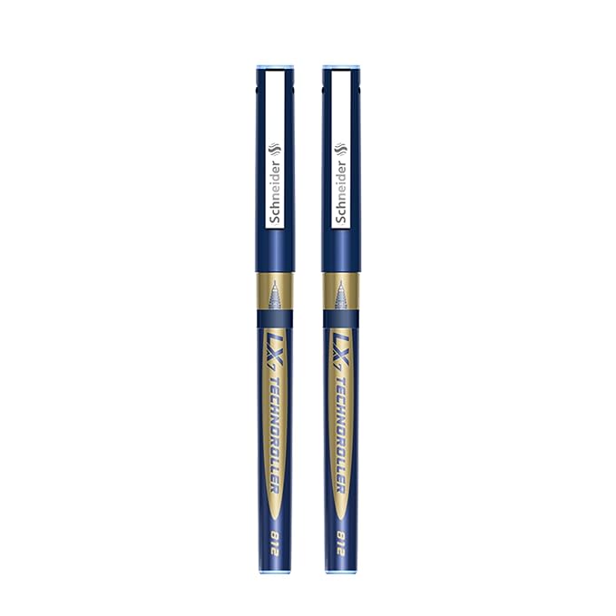 Luxor Schneider LX7 Technoroller| Pack of 2| Blue Ink Colour|0.7 mm tip|100% Liquid Ink Roller Pen| German Technology| Smooth writing experience| Ideal Pen for Students & Professionals