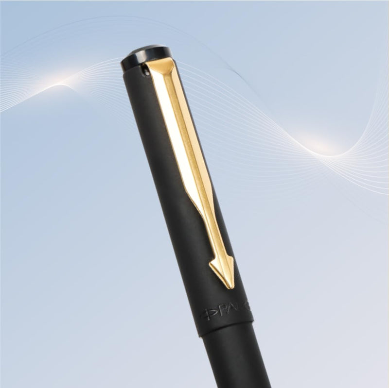 Parker Vector Matte Black Ball Pen Gold Trim