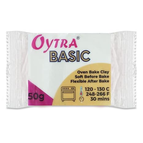 Oytra Polymer Clay Basic 50 Gram Oven Bake Clay (Pure White)
