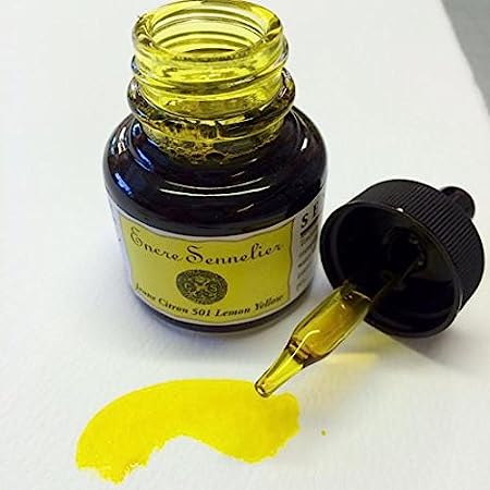 Sennelier Shellac Shower Coloured Ink 30 ml Jar Lemon Yellow