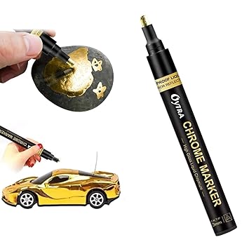 Oytra Gold Liquid Mirror Chrome Marker 2-3mm Tip Paint Markers for on Any Surface DIY