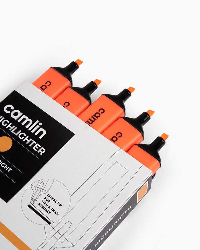 Camlin Highlighter Pack Of 10 Orange (Set of 10, Orange)