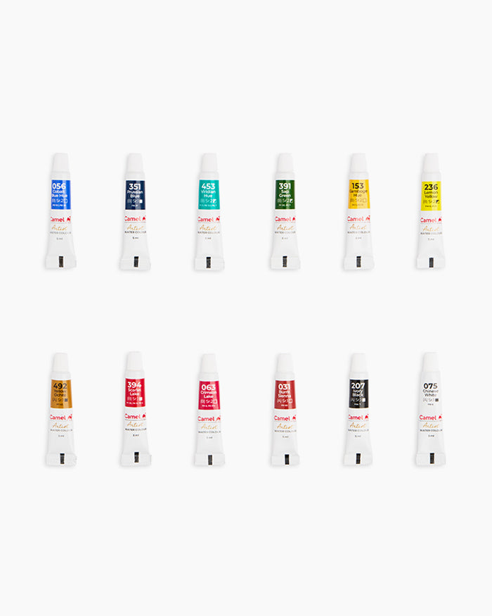 Camel Artist Water Colours Assorted pack of tubes, 12 shades in 5 ml