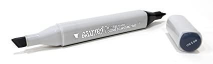 Brustro Twin Tip Alcohol Based Marker Cool Grey II 8