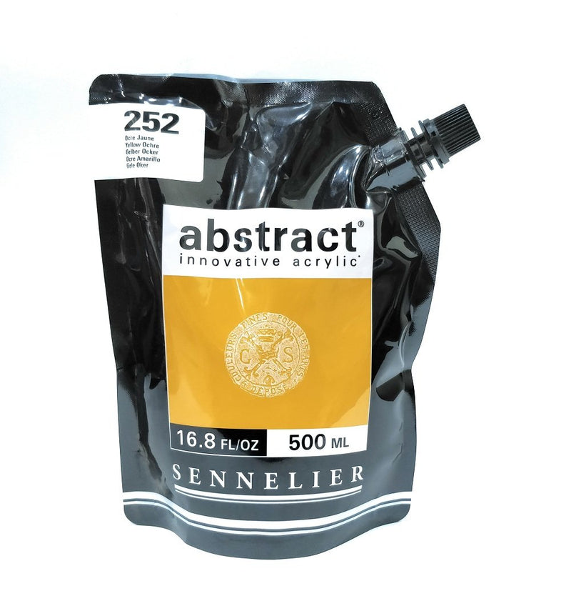 Sennelier Abstract Acrylic Artist Paint Pouch 500ML Yellow Ochre