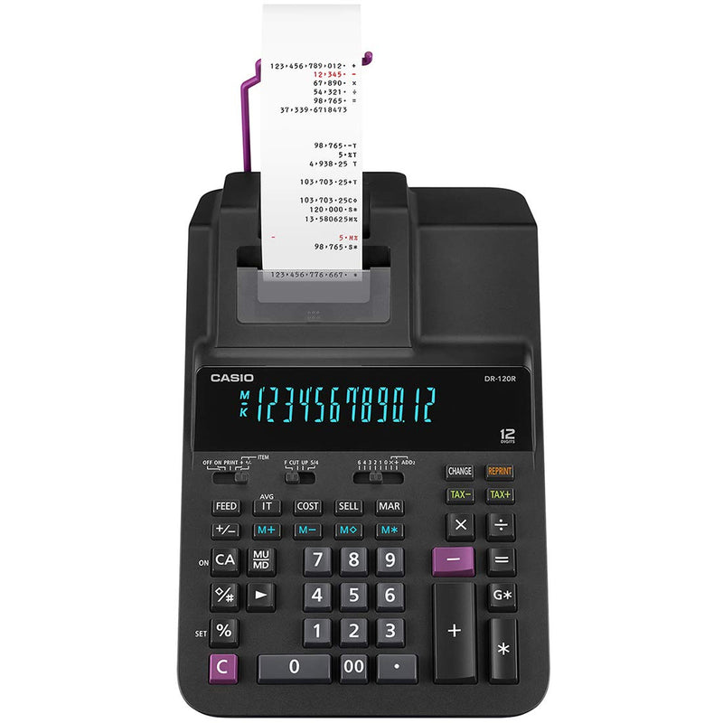 Casio DR-120R-BK Priniting Calculator (Black)