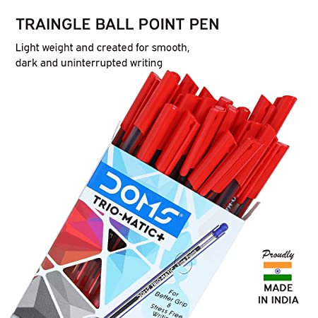 DOMS DF TRIOMATIC+ PEN RED 20 PC BOX