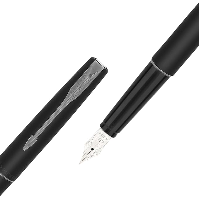 Parker Frontier Matte Black Fountain Pen | Gunmetal Trim