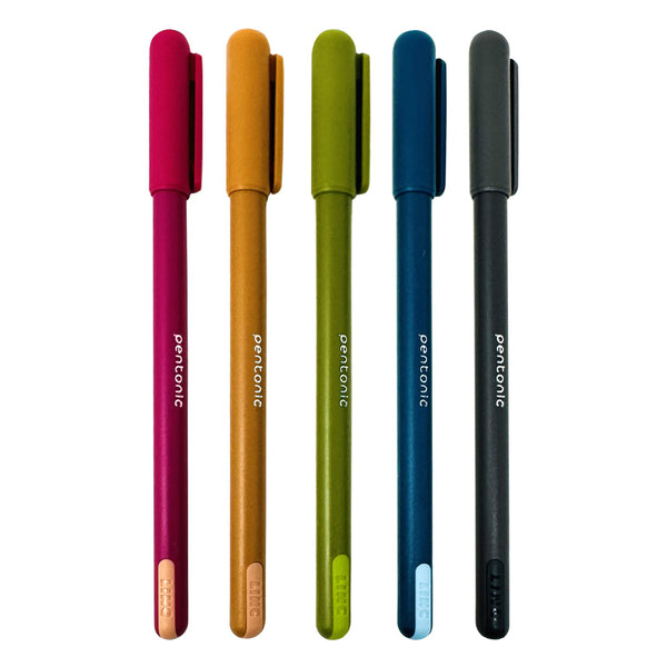 Pentonic Colors Ball Pen, Assorted Body, Blue Ink, 5 Pcs , Pack of 2