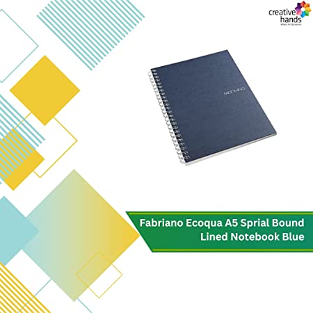 Fabriano Ecoqua A5 Spiral Bound Lined Notebook Blue