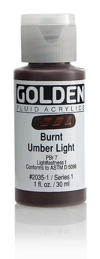 Golden Artist Fluid Acrylic Burnt Umber Light 1 oz (30 ml)