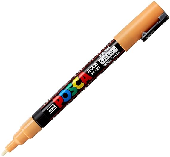 Uni Posca 3M Fine Marker, Light Orange, Pack of 1