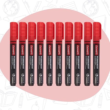 Luxor Refillable Permanent Marker Red (10'S)