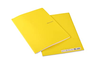 Fabriano Ecoqua A4 Staple Bound Graph 5MM Notebook Yellow (Pack of 2)