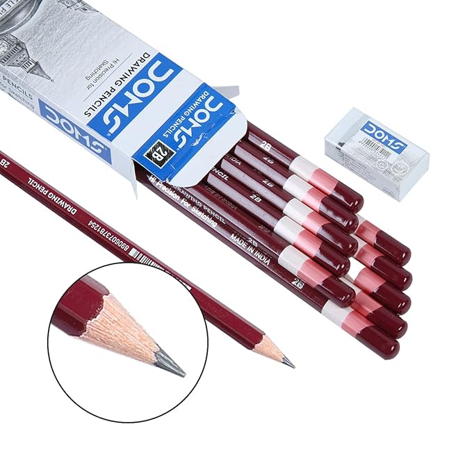 DOMS Drawing & Sketching 2B Pencil (Pack of 40)