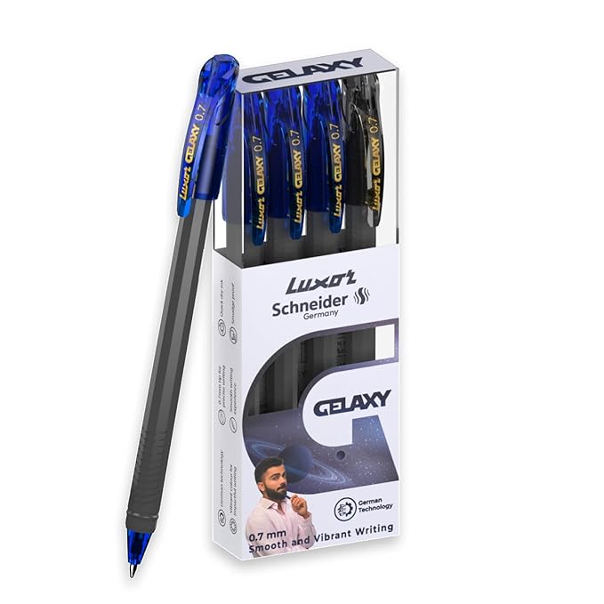 Luxor Schneider Gelaxy Roller Gel Pen Pack of 4- (3BL+1BK)
