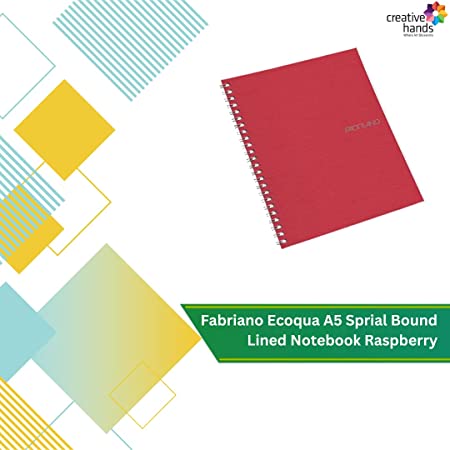 Fabriano Ecoqua A5 Spiral Bound Lined Notebook Raspberry