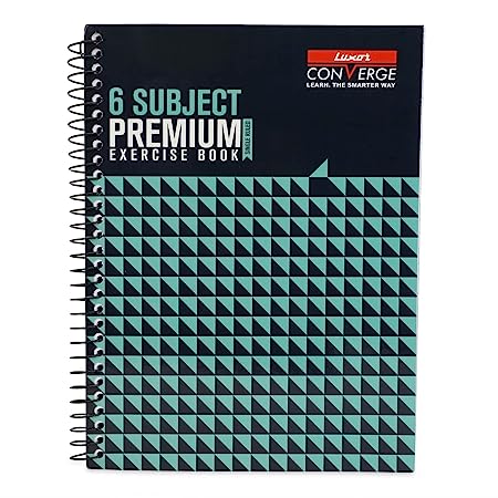 Luxor 6 Subject Spiral Premium Exercise Notebook, Single Ruled - (18cm x 24cm), 300 Pages -Cubes