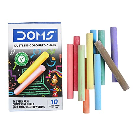 Doms Dustless Coloured Chalk Pack of 10