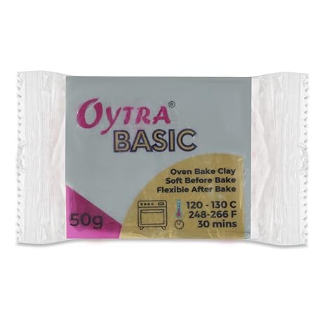 Oytra Polymer Clay Basic 50 Gram Oven Bake Clay (Grey)