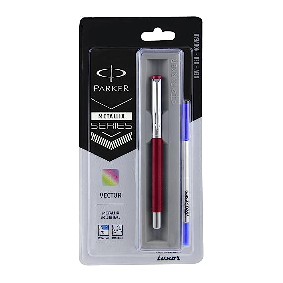 Parker Vector Metallix Roller Ball Pen Red +Swiss Knife