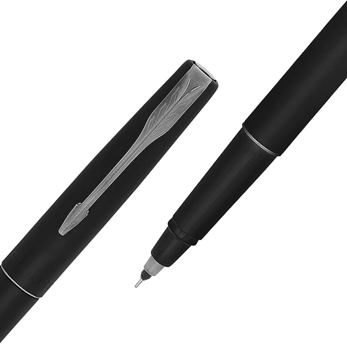 Parker Frontier Matte Black Roller Ball Pen | Gunmetal Trim |Ink Color – Blue