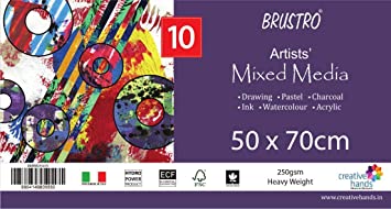 Brustro Artists' Mixed Media Paper 250 Gsm 50 x 70 cm (10 Sheets)