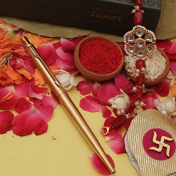 Parker Raksha Bandhan Special Giftset Classic Gold Ball Pen With Rakhi