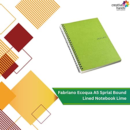 Fabriano Ecoqua A5 Spiral Bound Lined Notebook Lime