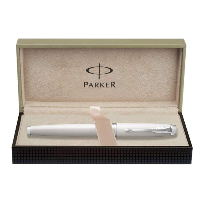 Parker IM White Chrome Trim Fountain Pen