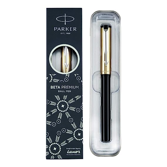 Parker Moments Beta Premium Chrome Trim Ball Pen Silver Body Color