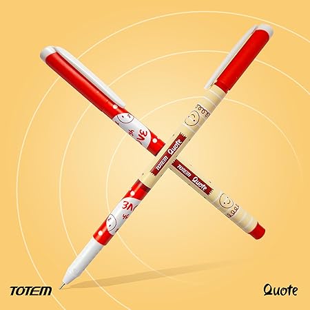 TOTEM Quote Ball Pens | 15 Pens (5 Blue Ink, 5 Black Ink & 5 Red Ink) | Pens for Writing | Emoji Pastel Body | 0.7 mm Tip | Multicolour Body | Fragrance Ink | Stationery for Students