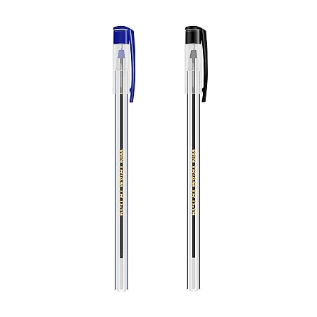 WIN Triam TR Ball Pens | 40 Pens (20 Blue Ink & 20 Black Ink) | Lightweight Body Design | Use and Throw Pens | Pens for Writing | For One Time Use | Ideal for School, Office & Business | Stick