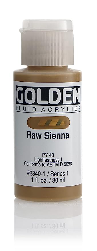 Golden Artist Fluid Acrylic Raw Sienna 1 oz (30 ml)