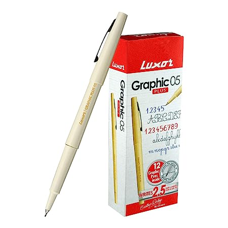 Luxor Graphic Micro Pen Black -Bopp Pouch (Pack Of 12)