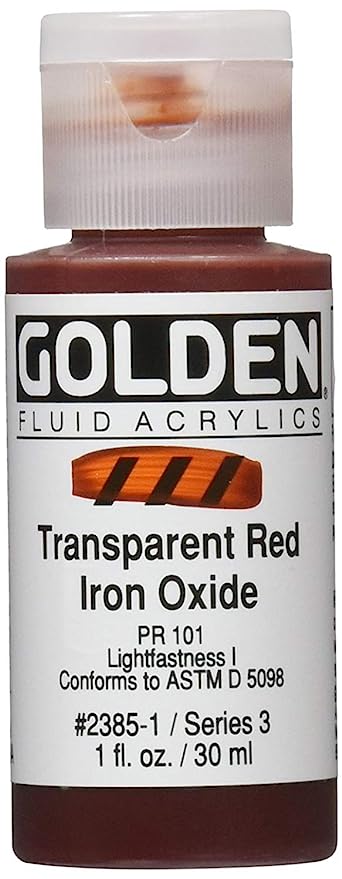 Golden Artist Fluid Acrylic Transparent Red Iron Oxide 1 oz (30 ml)