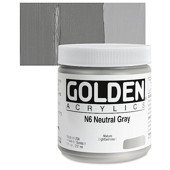 Golden Heavy Body Acrylic Paints 236ML Neutral Gray N6