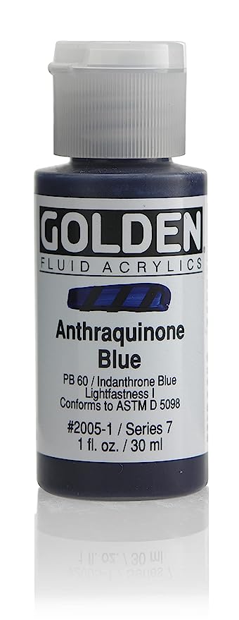 Golden Artist Fluid Acrylic Anthraquinone Blue 1 oz (30 ml)