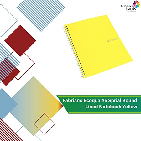 Fabriano Ecoqua A5 Spiral Bound Lined Notebook Yellow