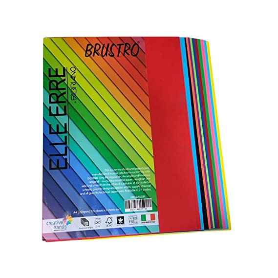 Brustro Elle Erre A4 Assorted Bright 24 Sheets (12 cols x 2 sheets)