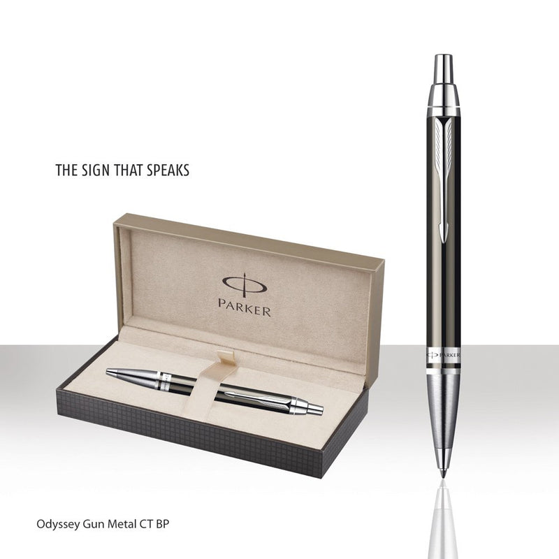 Parker Odyssey Gun Metal Chrome Trim Ball Pen