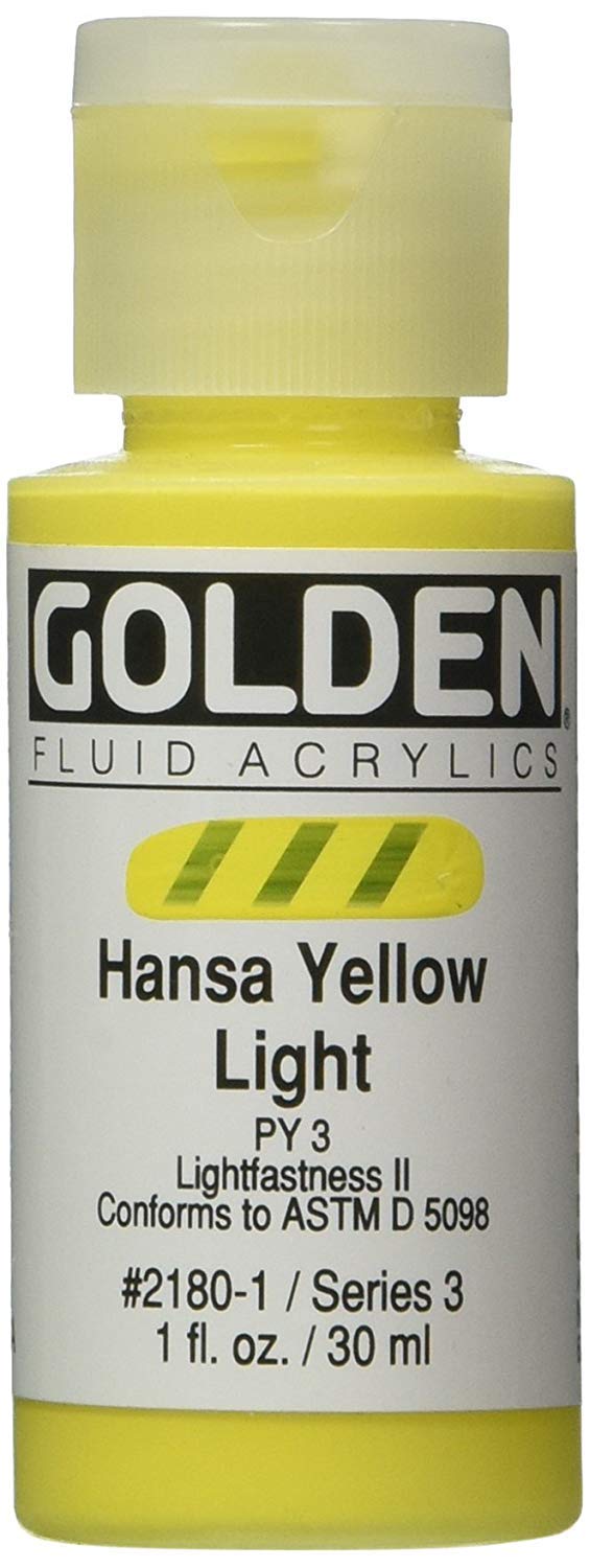 Golden Artist Fluid Acrylic Hansa Yellow Light 1 oz (30 ml)