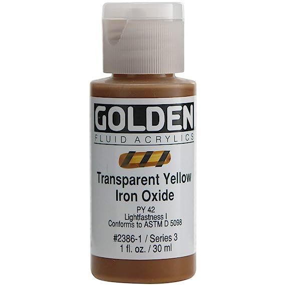 Golden Artist Fluid Acrylic Transparent Yellow Iron Oxide 1 oz (30 ml)