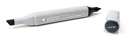 Brustro Twin Tip Alcohol Based Marker Cool Grey II 9