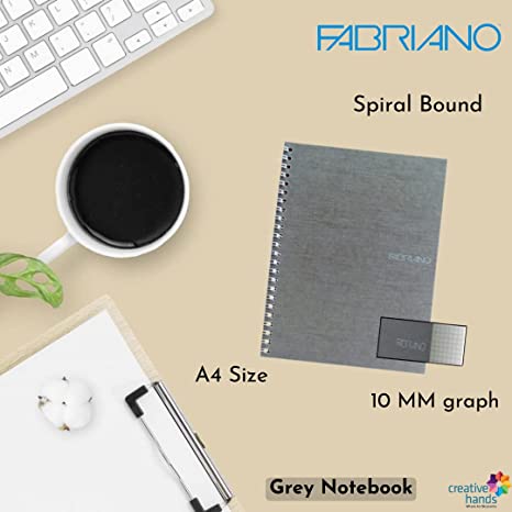 Fabriano Ecoqua A4 Spiral Bound Graph 10MM Notebook Grey