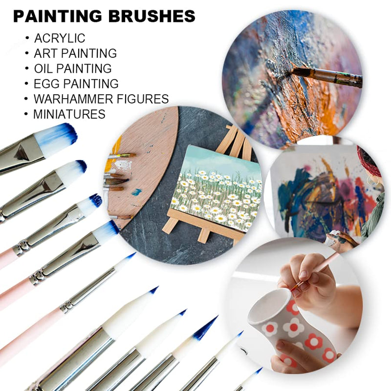 HIMI Gouache/Watercolor Paint Brushes Set 5 Pcs for Acrylic Oil Watercolor Face & Body Gouache Painting Nice Gift Art hobbyist, Kids & Adults (Blue, Gouache Brush)