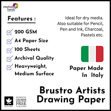 Brustro Artists' Drawing Paper 200gsm Jumbo - A4 (100 Sheets)