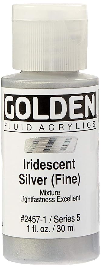 Golden Artist Fluid Acrylic Iridescent Silver (Fine) 1 oz (30 ml)