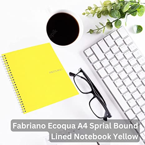 Fabriano Ecoqua A4 Spiral Bound Lined Notebook Yellow